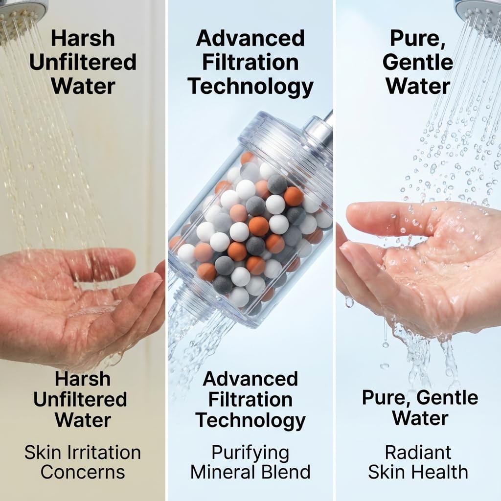 AHSNYLC 200g Shower Head Filter Beads, Orange, Gray, White, Black