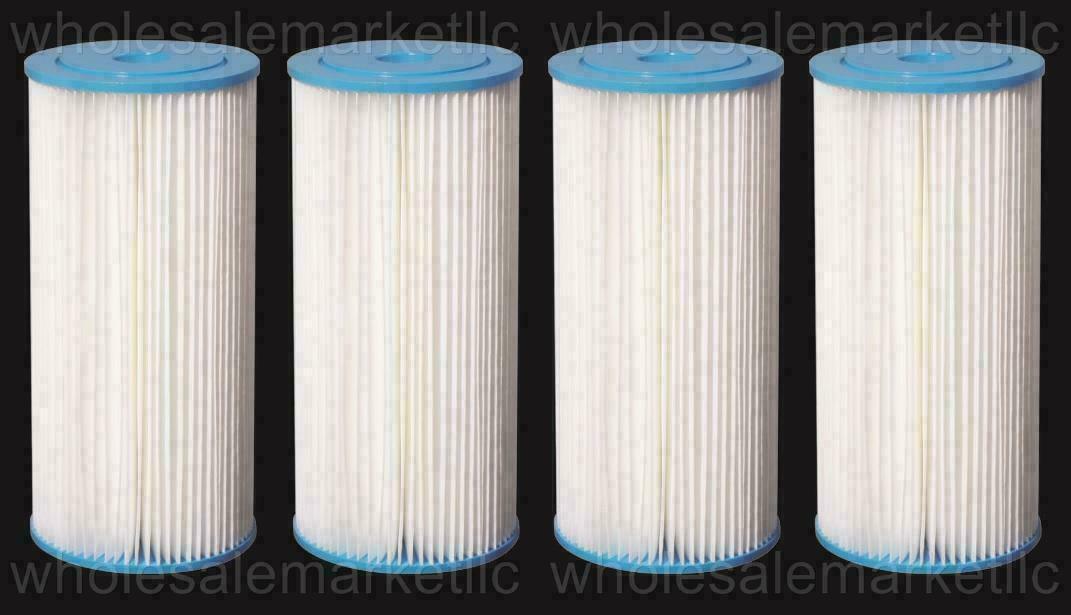 Bluonics Pleated Sediment Water Filters 4 Washable 4.5 x 10 Cartridges -5 Micron