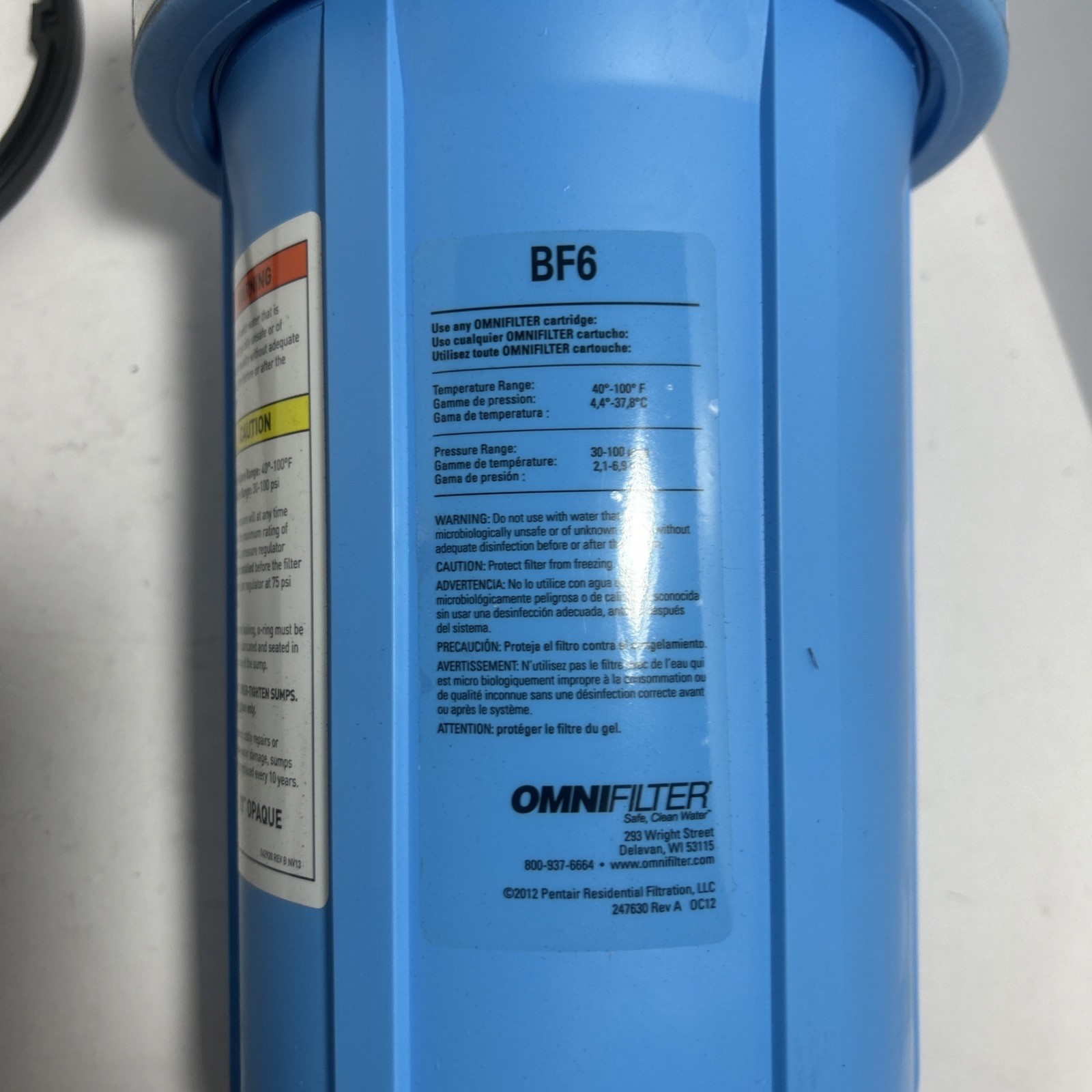 Pentair Omnifilter BF6 Heavy Duty Whole House Water Filter System