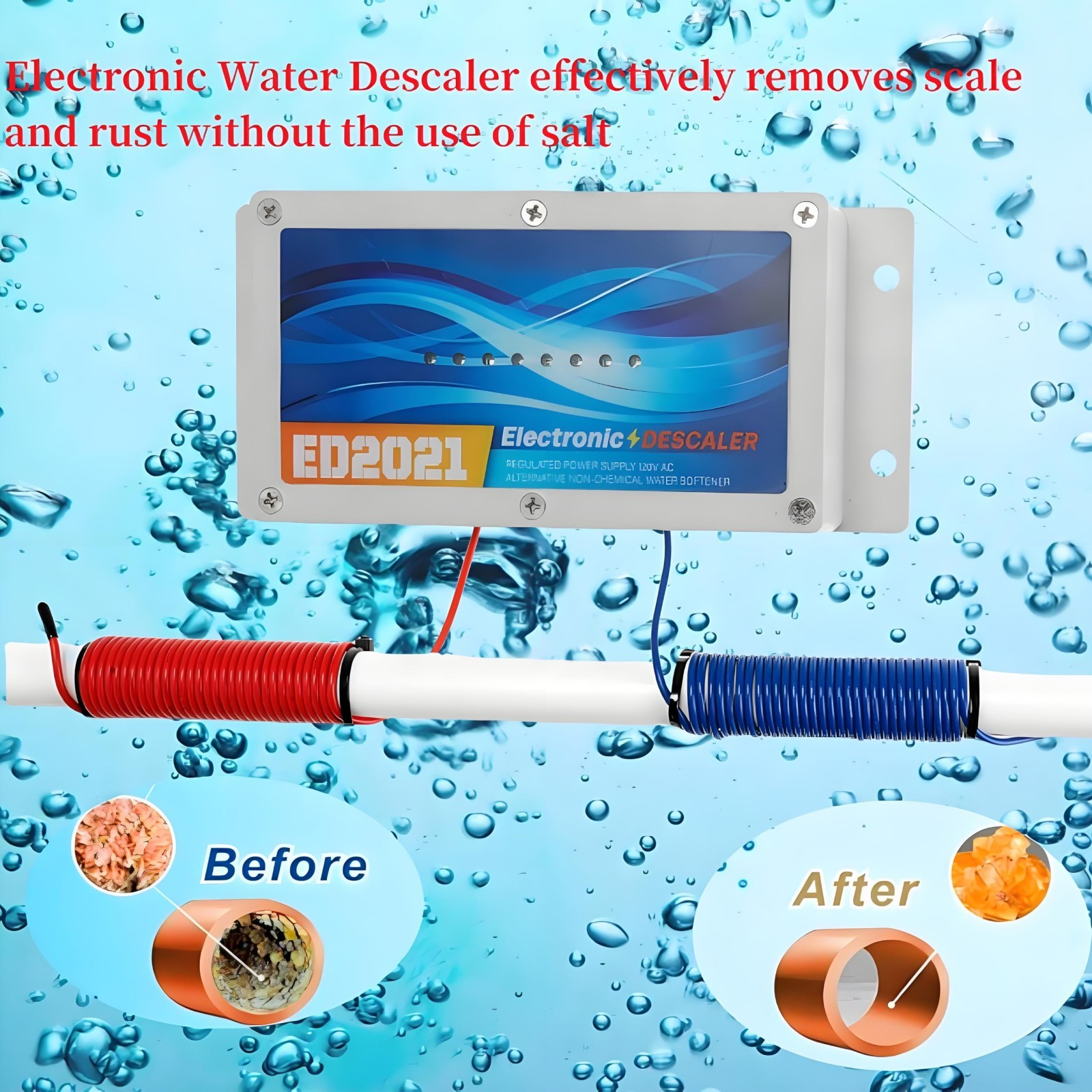 Whole House Electronic Water Descaler – Reduces Limescale & Hard Water, No Salt