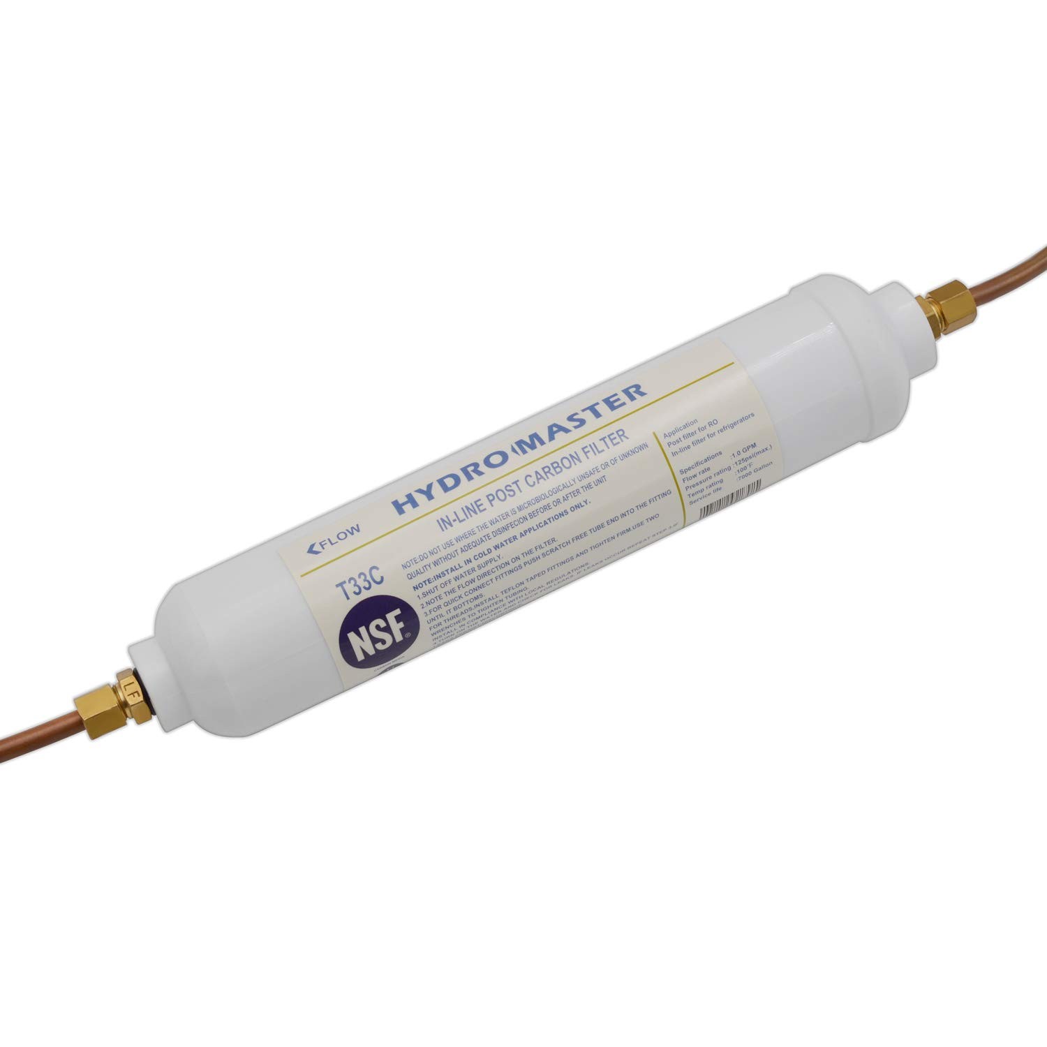 HYDRO MASTER IN-LINE POST CARBON FILTER With 1/4-Inch NPT Connection, 10 Inch x