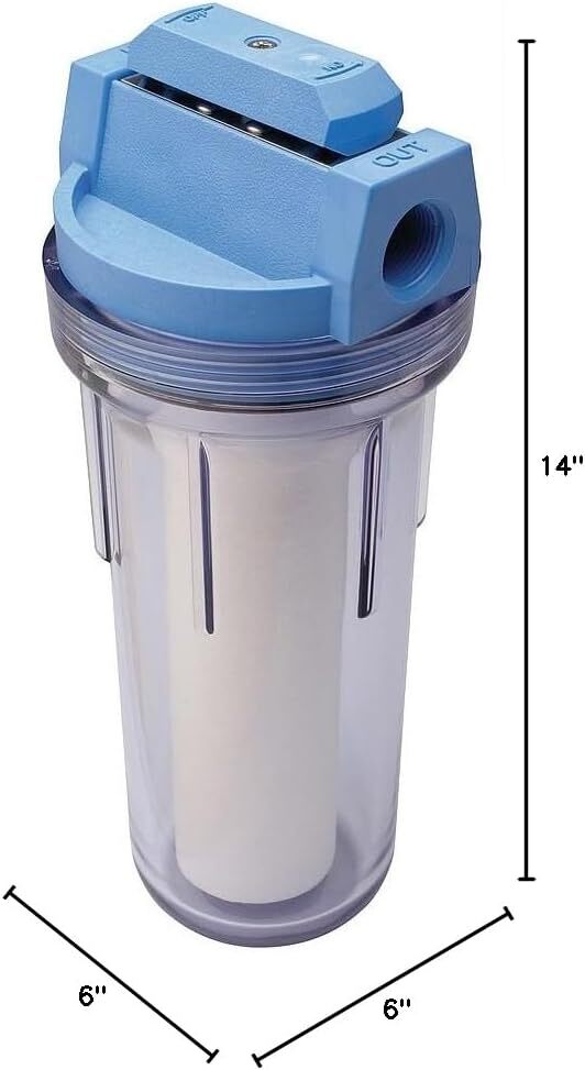 Standard Duty 3/4 in. Inlet/Outlet Integral Filter System,0.75 in.Clear Housing