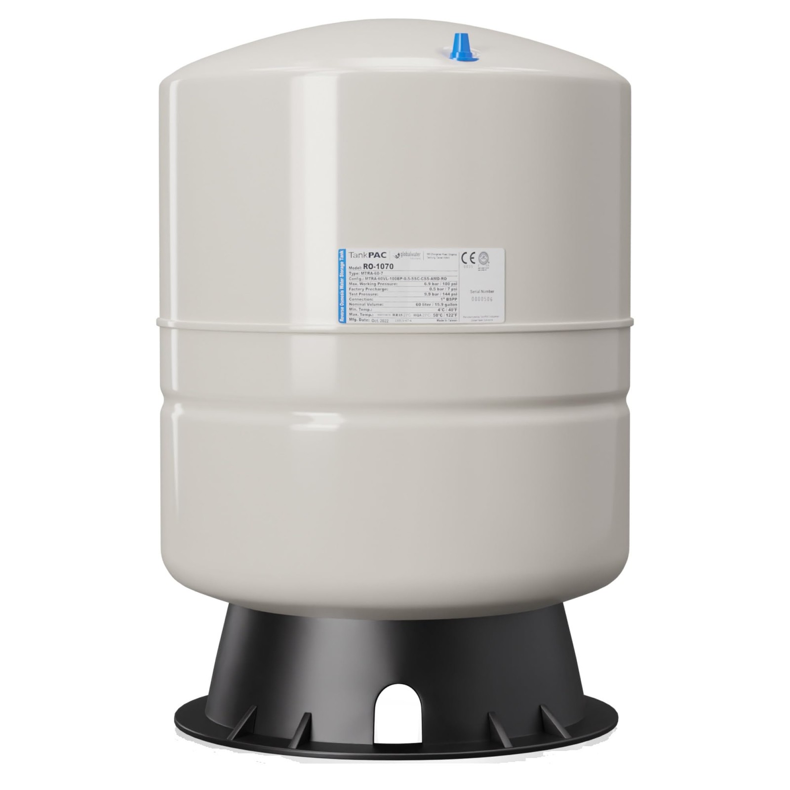Max Water 14 Gallon Ro Pre-Pressurized Reverse Osmosis Water Storage Tank