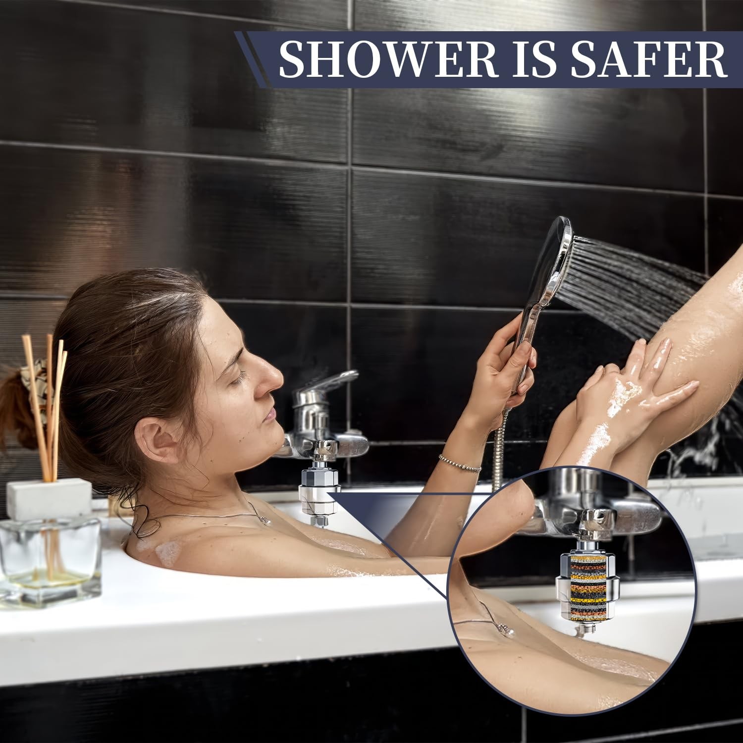 Shower Filter, EMBATHER 20 Stage Head ef of 2 pk, Polished Chrome