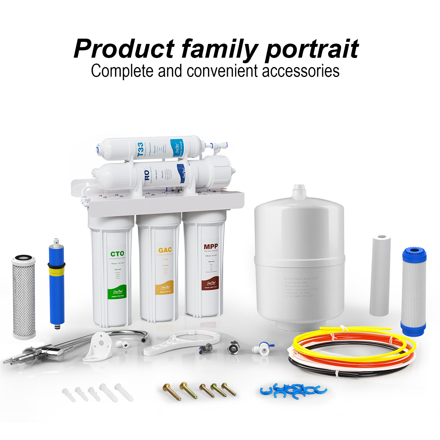 5 Stage 75GPD RO Reverse Osmosis Water Filter System Undersink Drinking Purifier