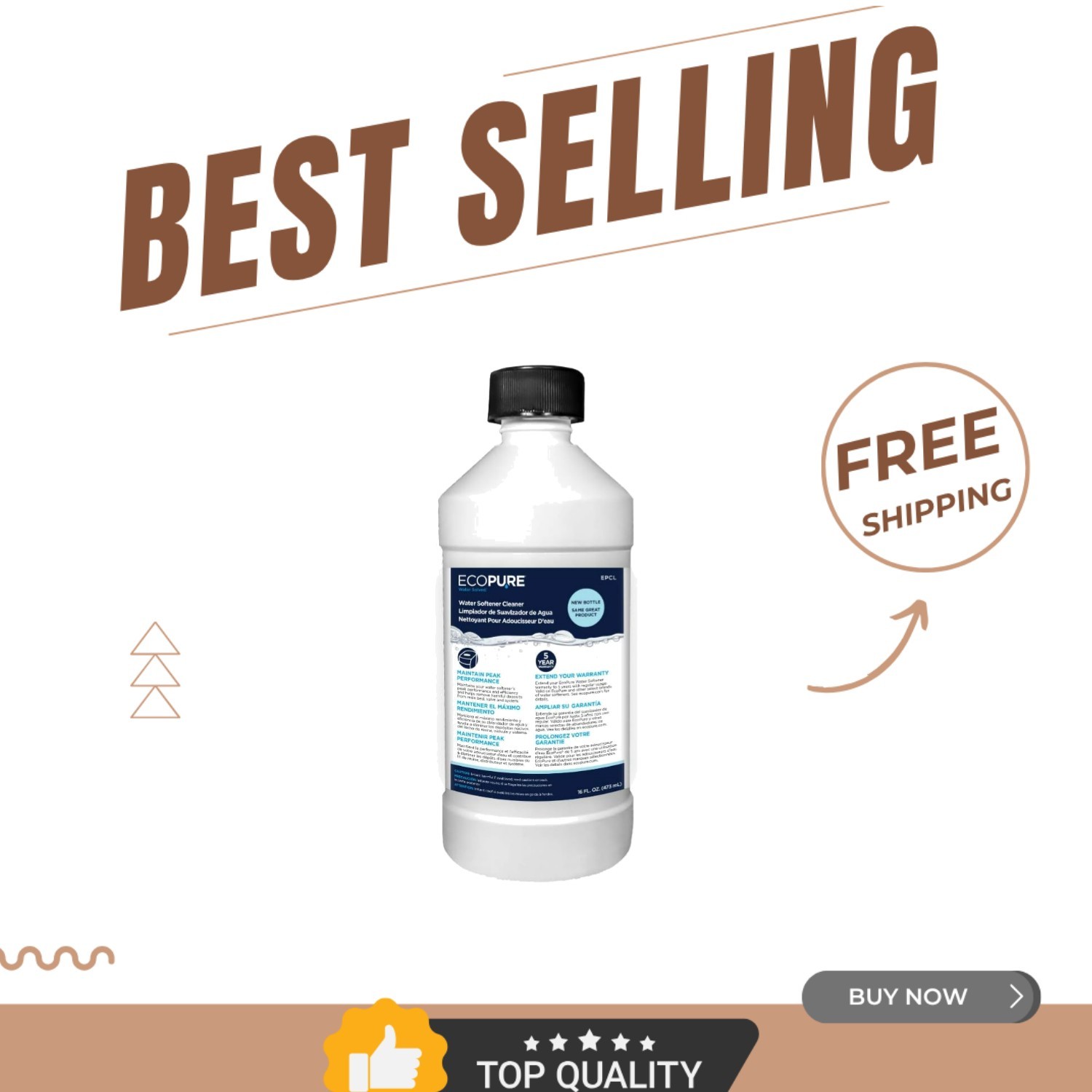 Universal Water Softener Cleaner – 16 Fl Oz for Rust, Iron, and Sediment Removal
