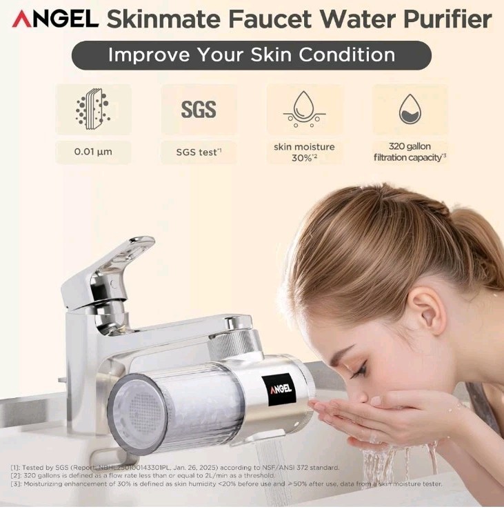 ANGEL Faucet Mount Ultra Filtration Water Filter System for Skin Care, Easy Inst