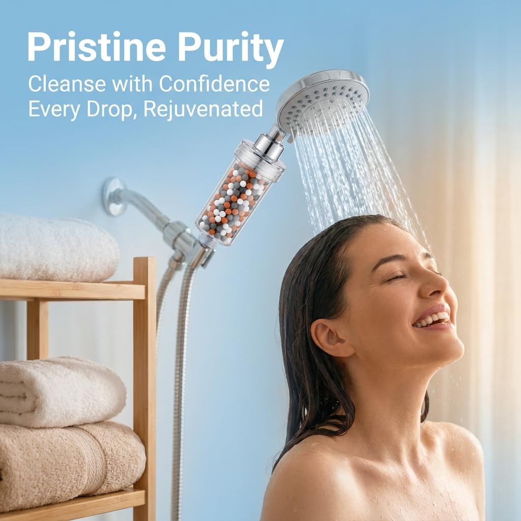 AHSNYLC 200g Shower Head Filter Beads, Orange, Gray, White, Black