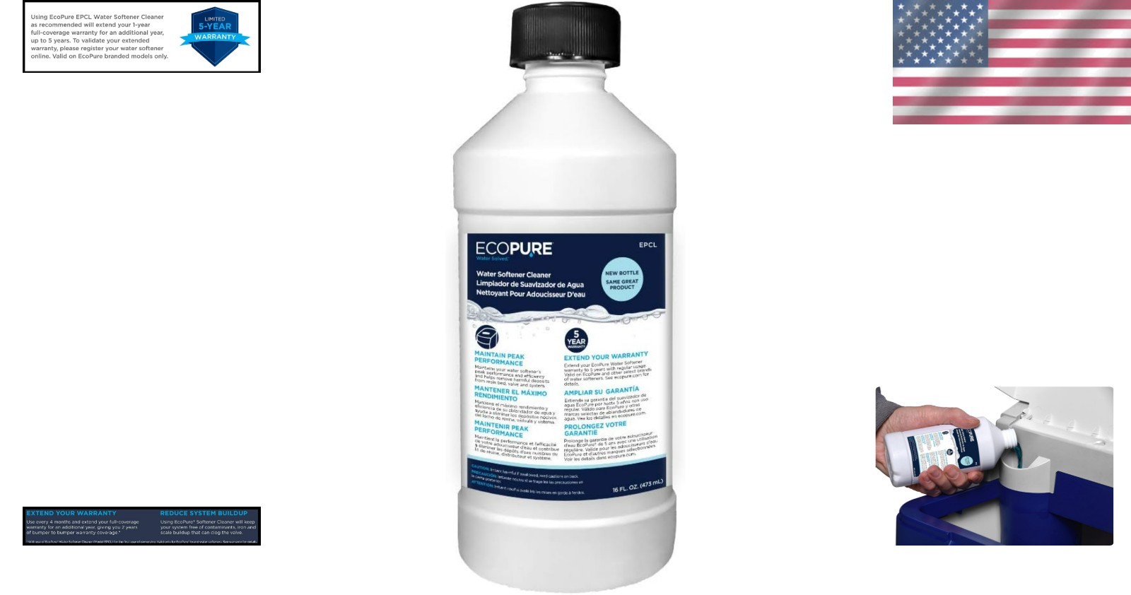 Universal Water Softener Cleaner – 16 Fl Oz for Rust, Iron, and Sediment Removal