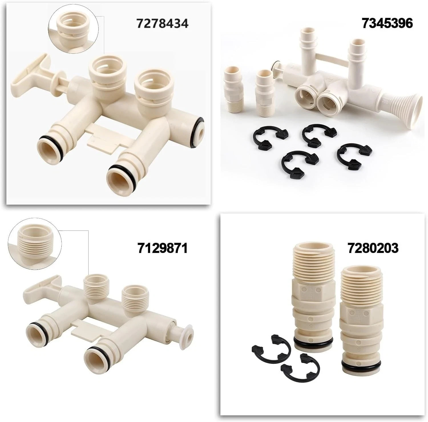 Upgraded 7345388 Water Softener 3/4″ Bypass Valve Assembly Kit with (2) Adapter