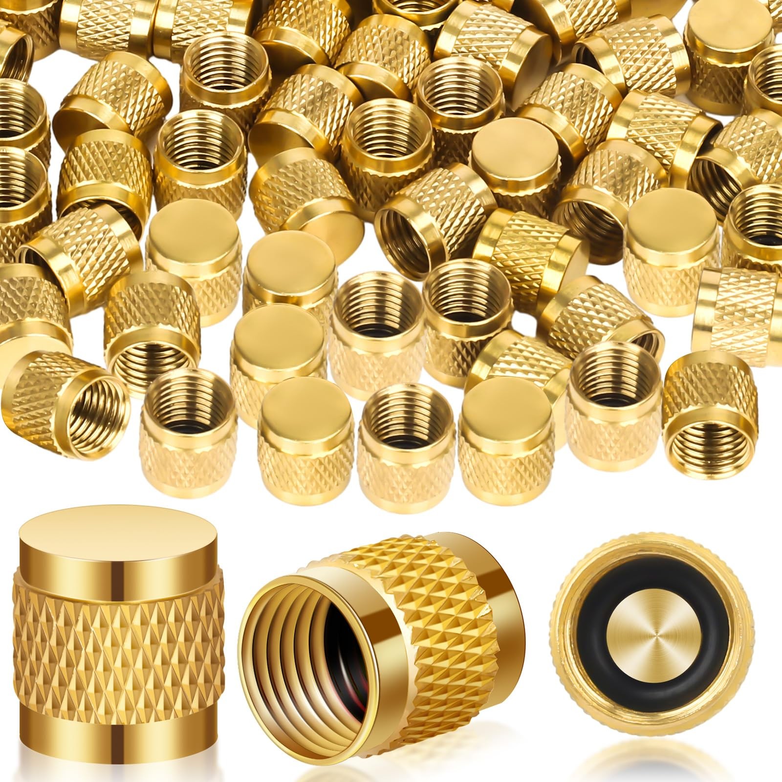 1/4 Flare Cap, Round Brass w/Neoprene o-Ring Seal, HVAC Valve Caps,…