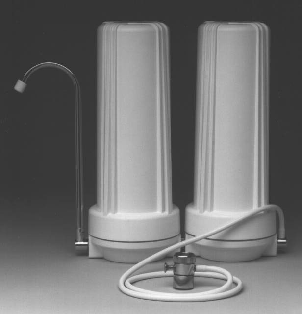 Counter Top Drinking Water 2 Stage Filtration System: Sediment & Carbon Filters