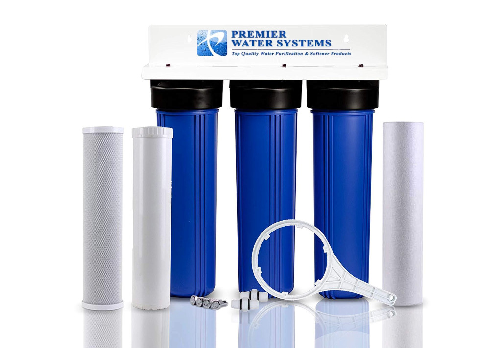 Triple Big Blue Whole House Scale Prevention Water Filter System 20″ | 1″ Port