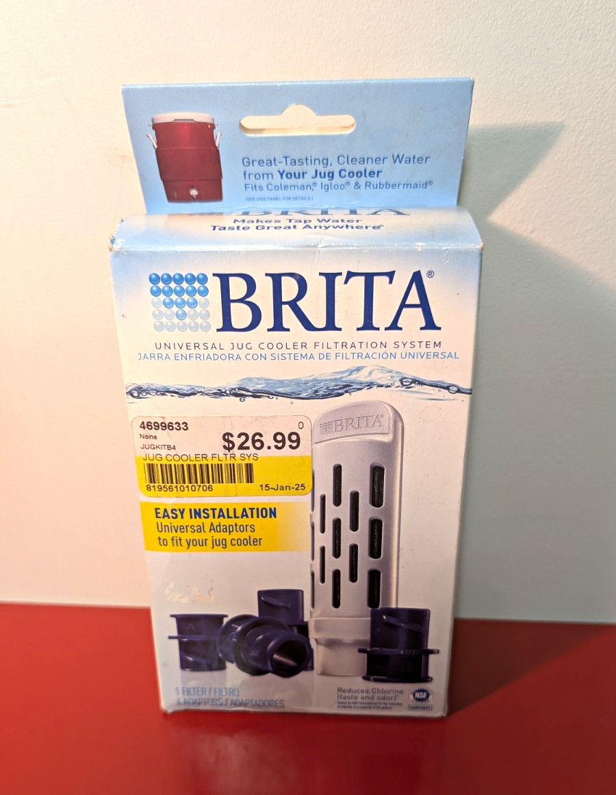 BRITA JUGKITB4 Jug Cooler Water Filter 80 Gallon White/Blue Carbon Chlorine