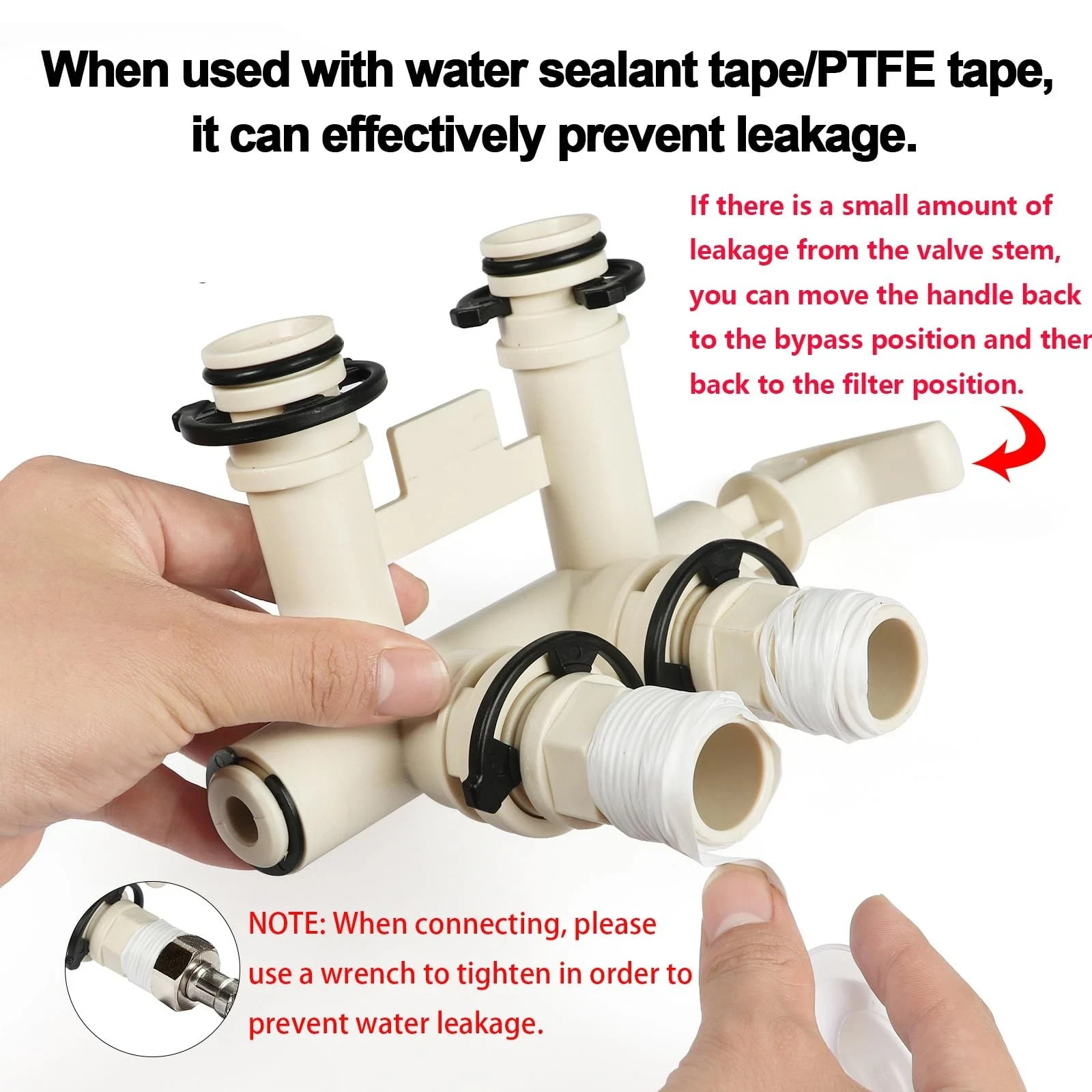 Upgraded 7345388 Water Softener 3/4″ Bypass Valve Assembly Kit with (2) Adapter