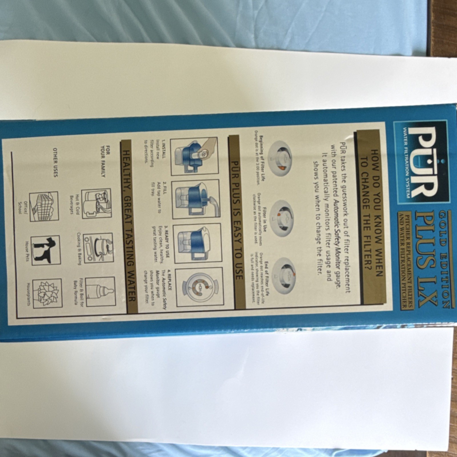 PUR Plus LX Gold Edition Water Filtration Pitcher, Filters, 1.37L, 2-Stage
