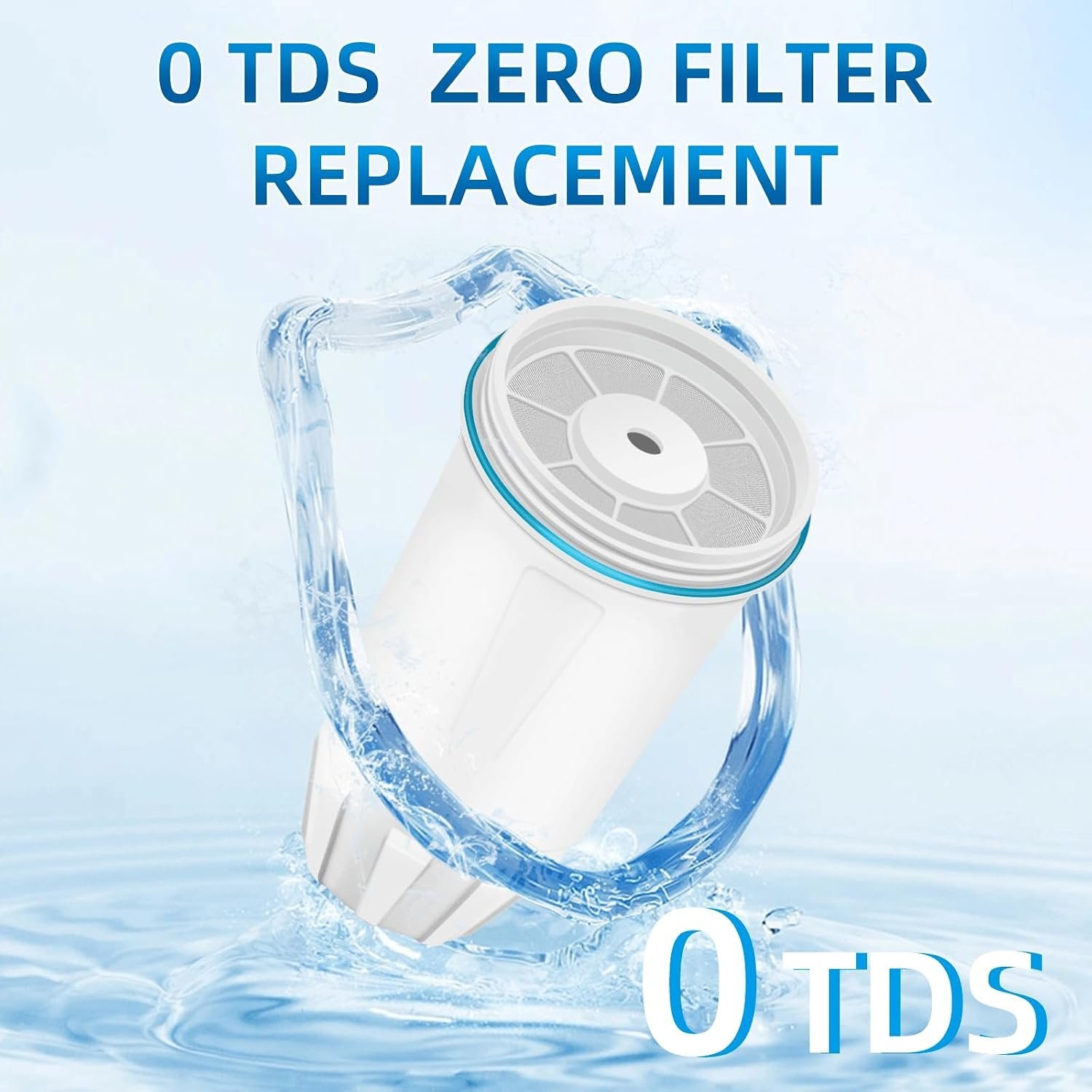 Water Filter Replacement for Zero Water 4-Pack 5-Stage 0 TDS Filters Fit 10 Cup