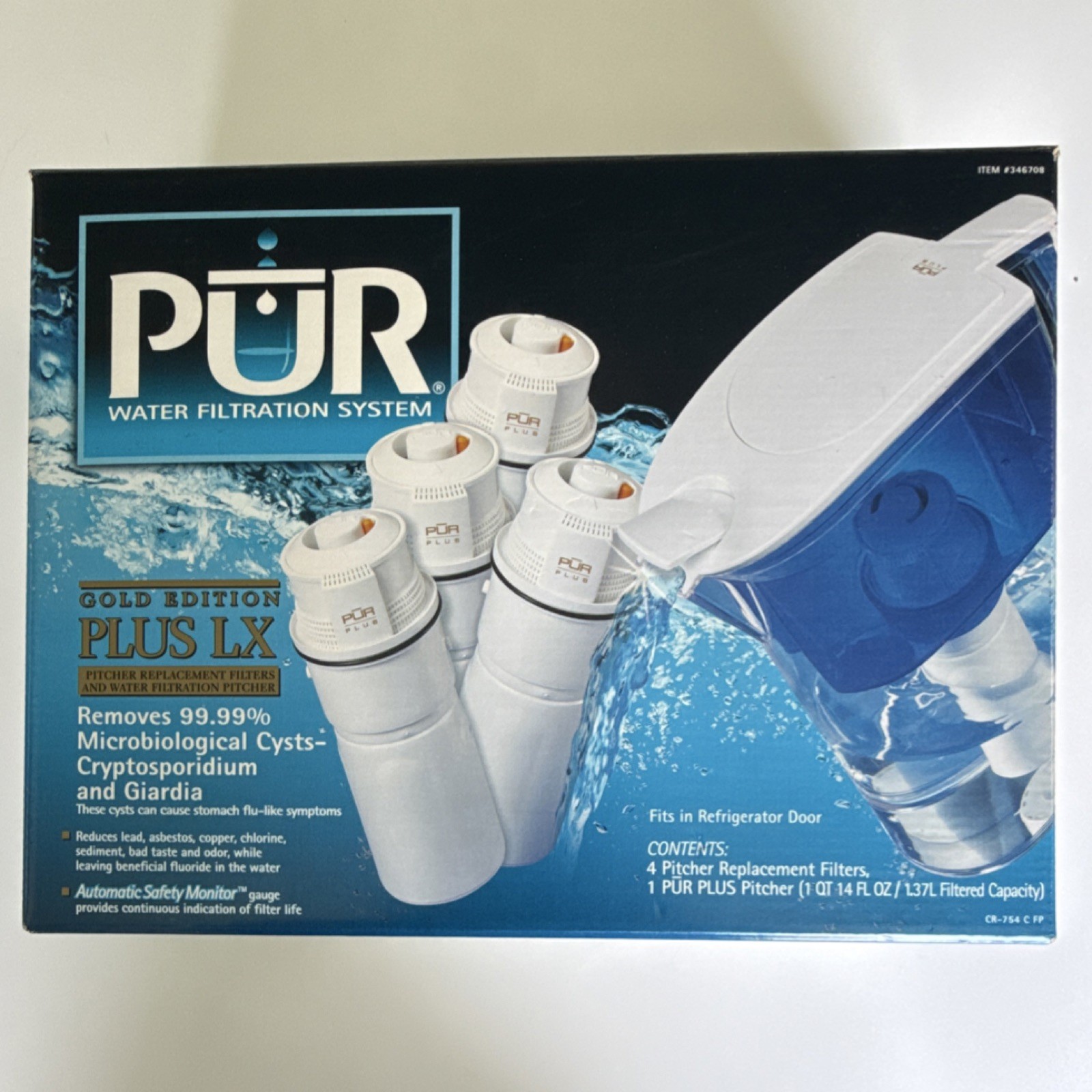 PUR Plus LX Gold Edition Water Filtration Pitcher, Filters, 1.37L, 2-Stage