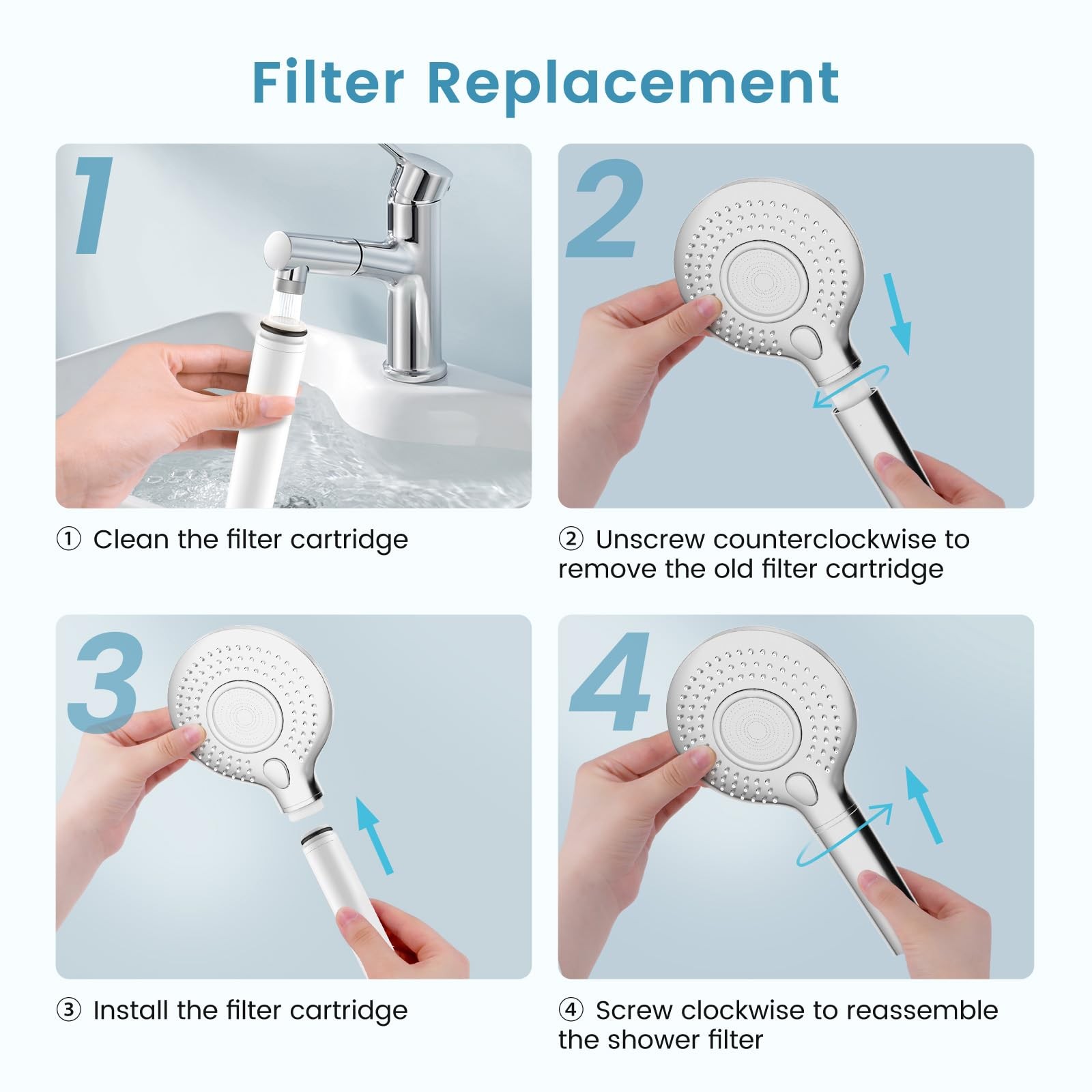 FEELSO Shower Filter for Handheld Head, 2 Pack 15 Stage Replacement…