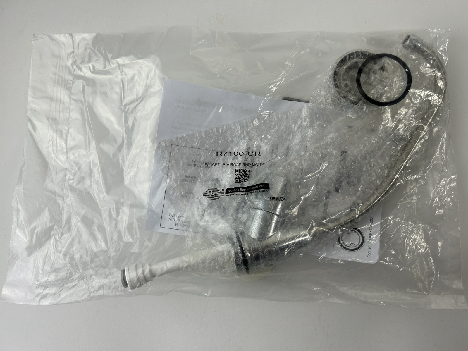 R7100-CR Long Reach Chrome Reverse Osmosis Faucet LR Air Gap Round Mount