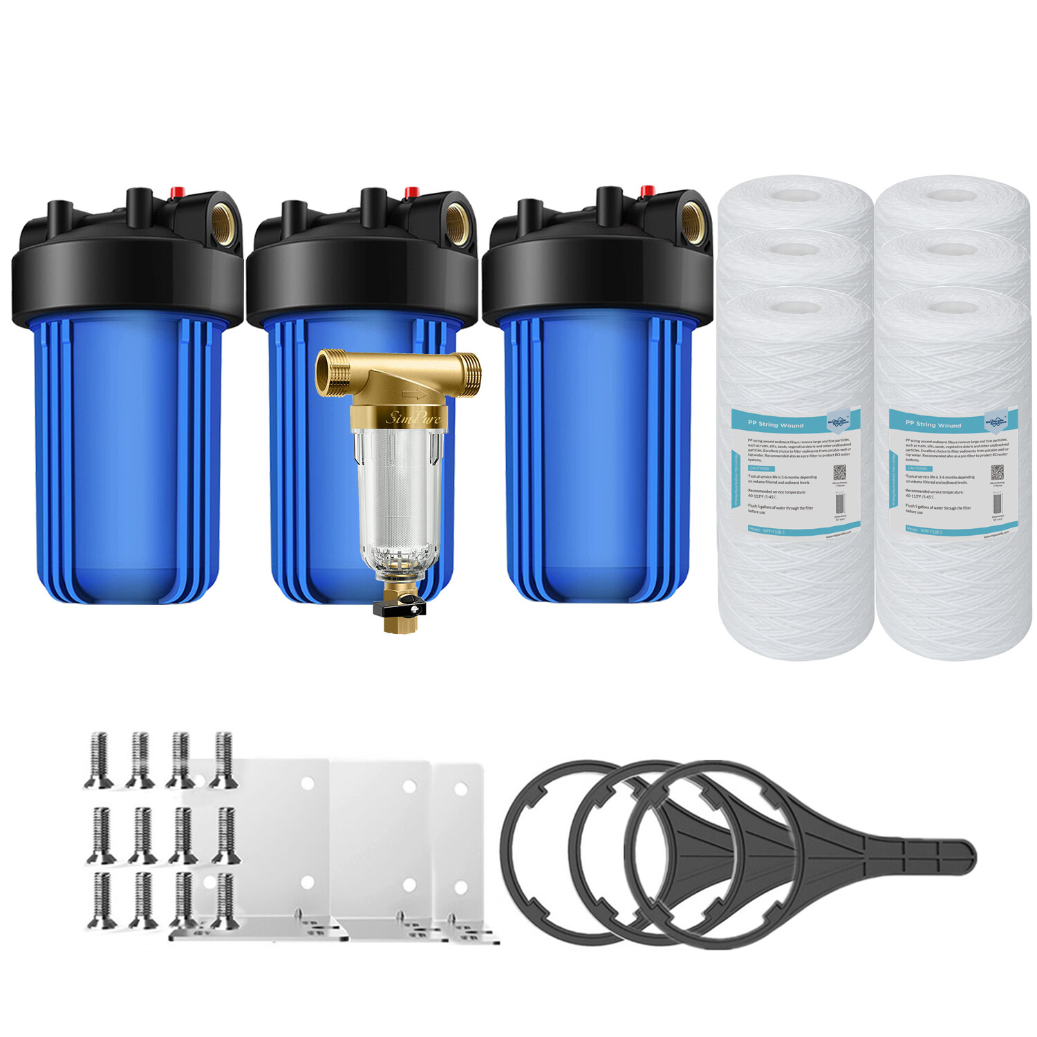 Whole House Water Filter Housing System 10″ x 4.5″ String Sediment Filtration