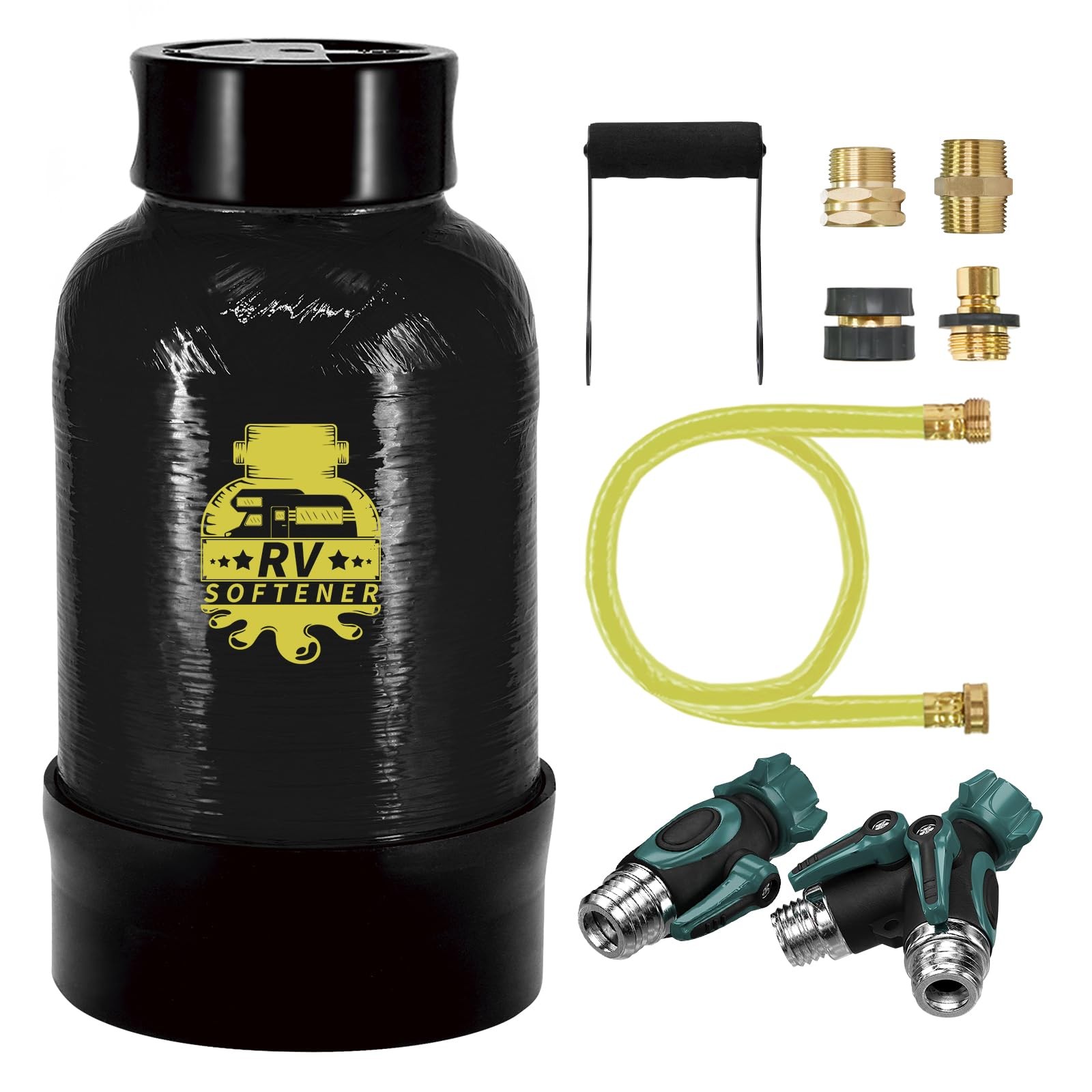 16,000 Grain RV Water Softener – 10L Large-Resin Portable Water Softener with…