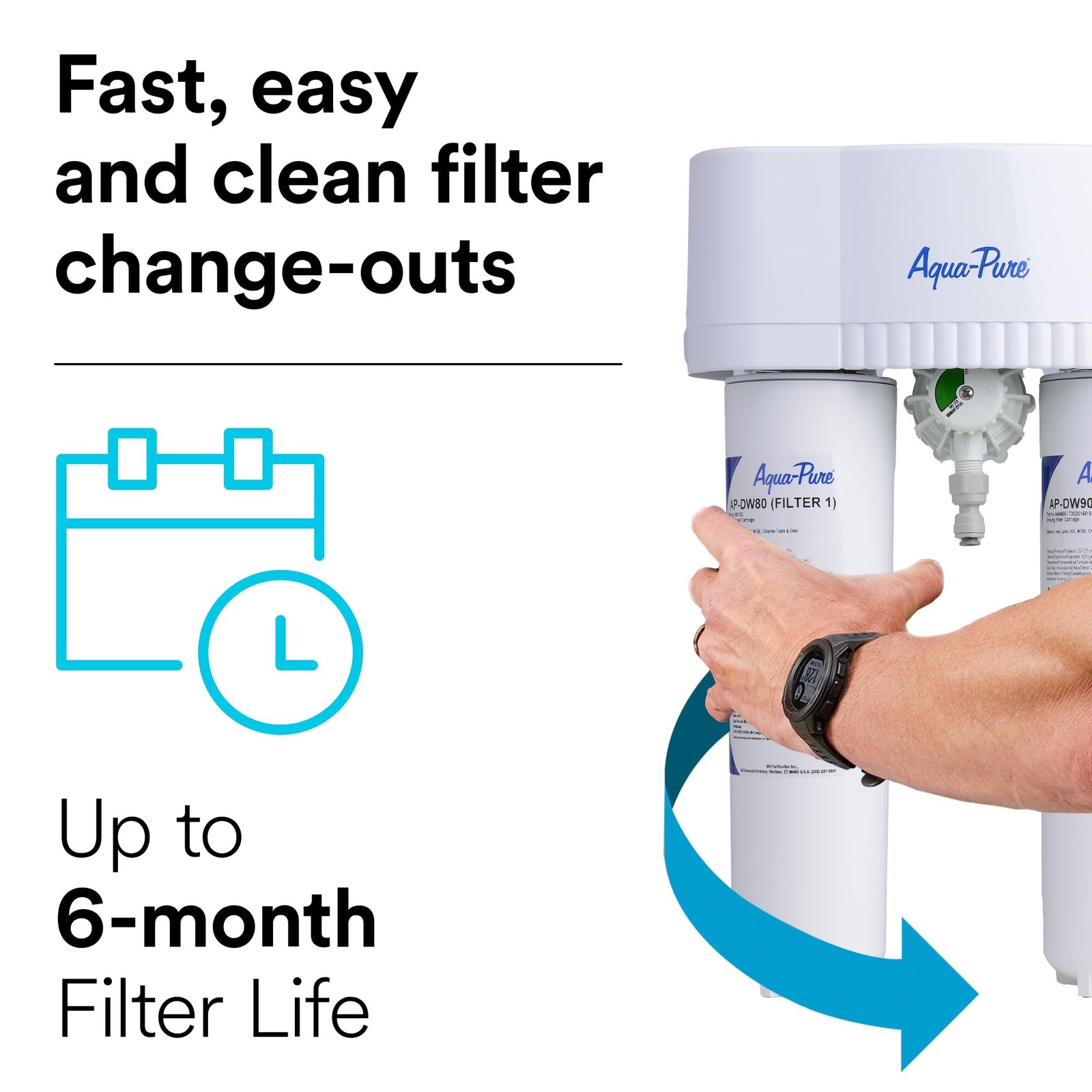 3M Aqua-Pure DW8090 Under Sink Replacement Water Filters AP-DW80/90 for Aqua-…