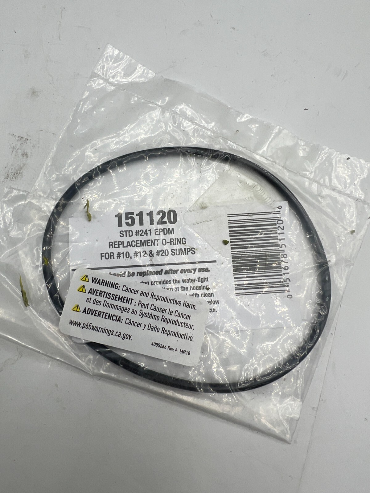 (10 pack) 151120 Pentair Cartridge Filter O Ring , Standard, Buna-N,