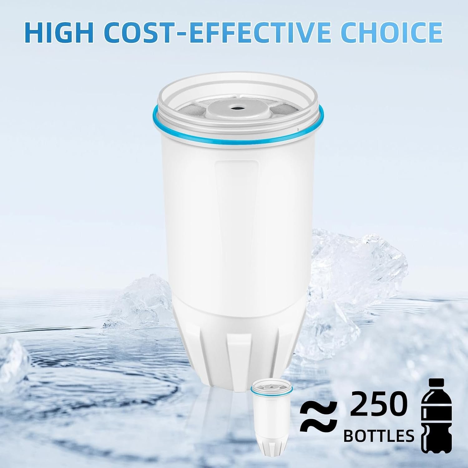 Water Filter Replacement for Zero Water 4-Pack 5-Stage 0 TDS Filters Fit 10 Cup