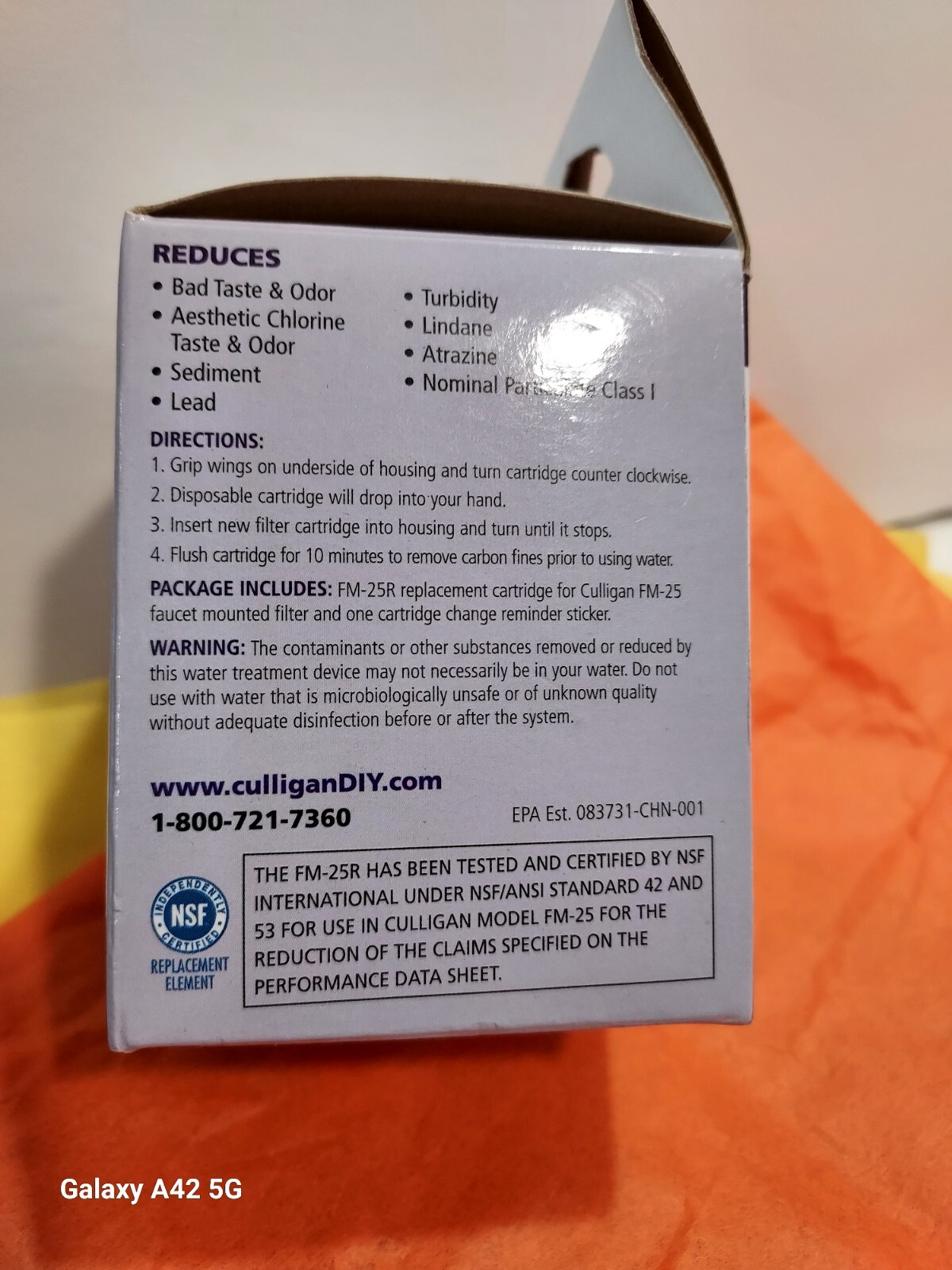 Culligan FM-25R Chrome Faucet Mount Replacement Filter Cartridge Sealed In Box