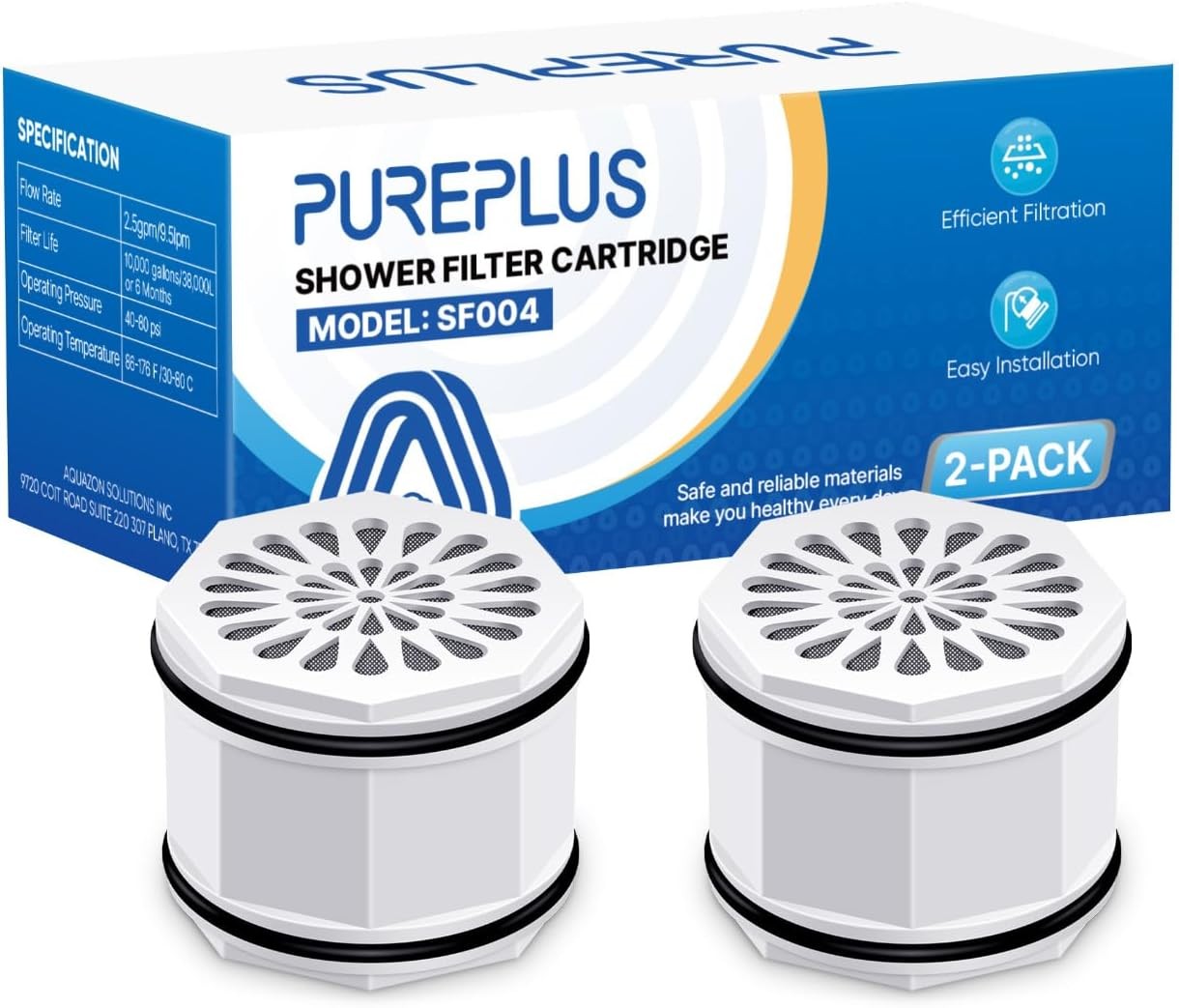 PUREPLUS WHR-140 Shower Head Water Filter Cartridge, Replacement for…