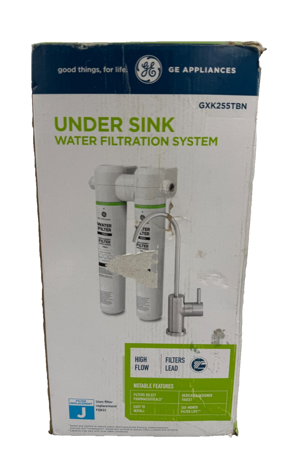 GE GXK255TBN Under Sink Water Filtration System w/ Faucet FQK2J filters SEALED
