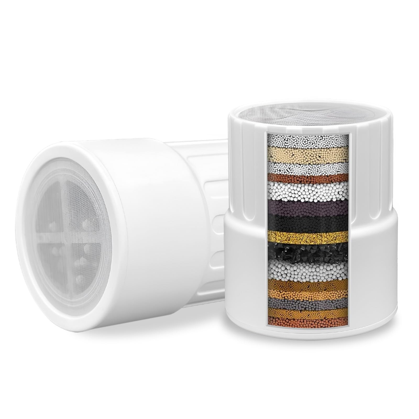 AWO 2 PACK Replacement Shower Head Filter Cartridge Compatible Small, White
