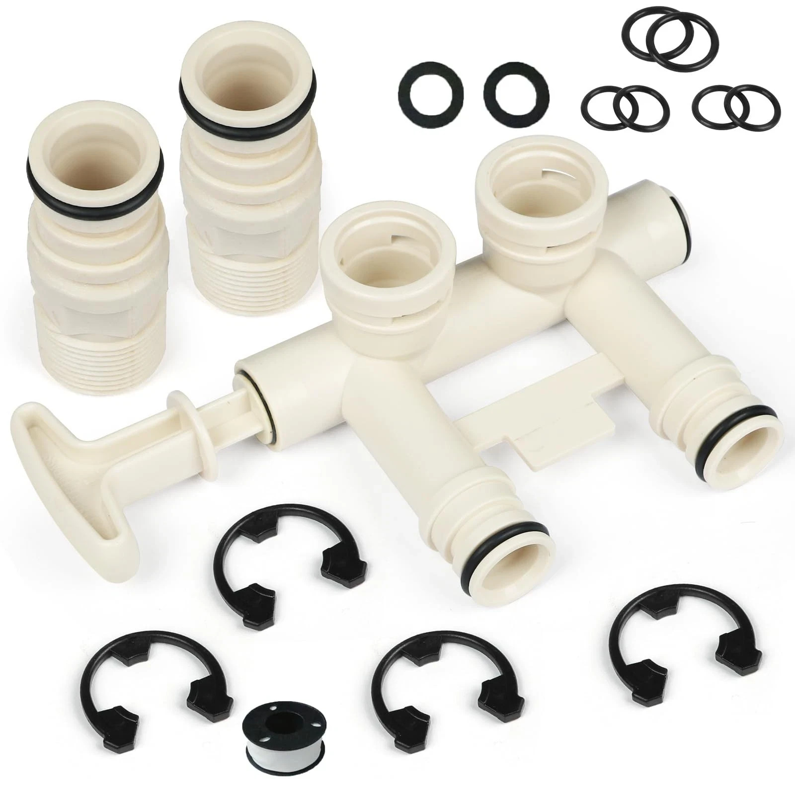 Upgraded 7345388 Water Softener 3/4″ Bypass Valve Assembly Kit with (2) Adapter