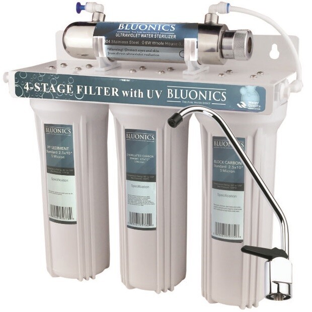 4-Stage Drinking Water Filter UV Ultraviolet Light Purifier for Bacteria CTO GAC