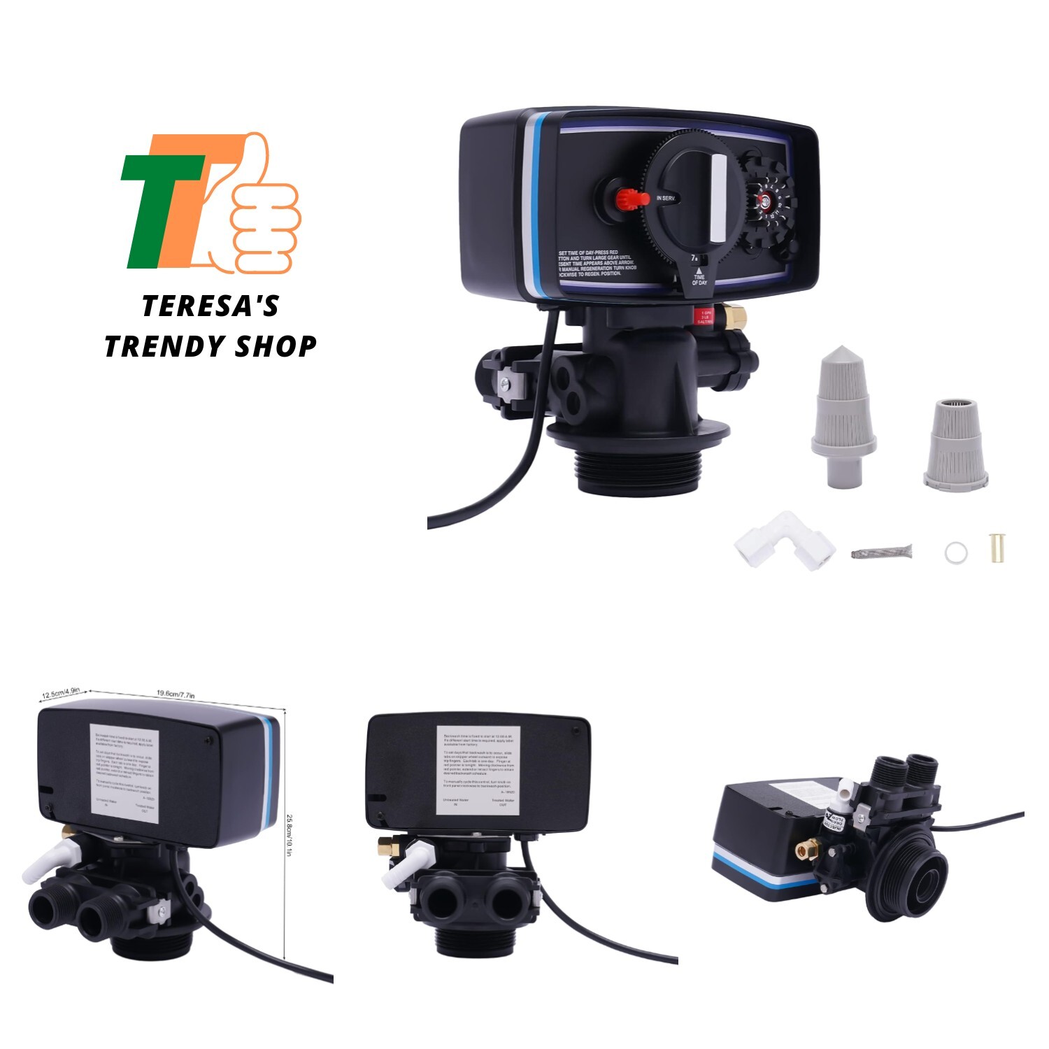 110V 12-Day Time Clock Control Valve, 3W Timer Valve Backwash Head, 5600 Time…