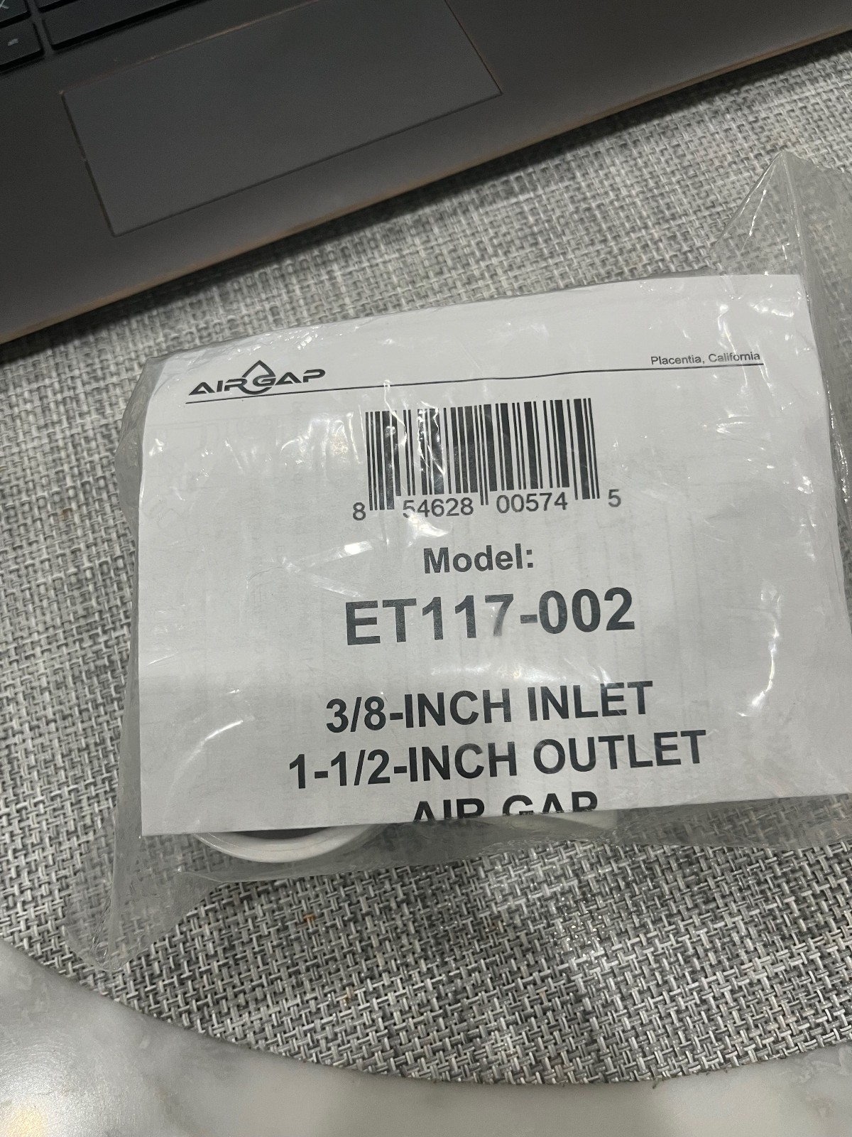 Multipurpose Air Gap (ET117-002) Typically used with water softeners