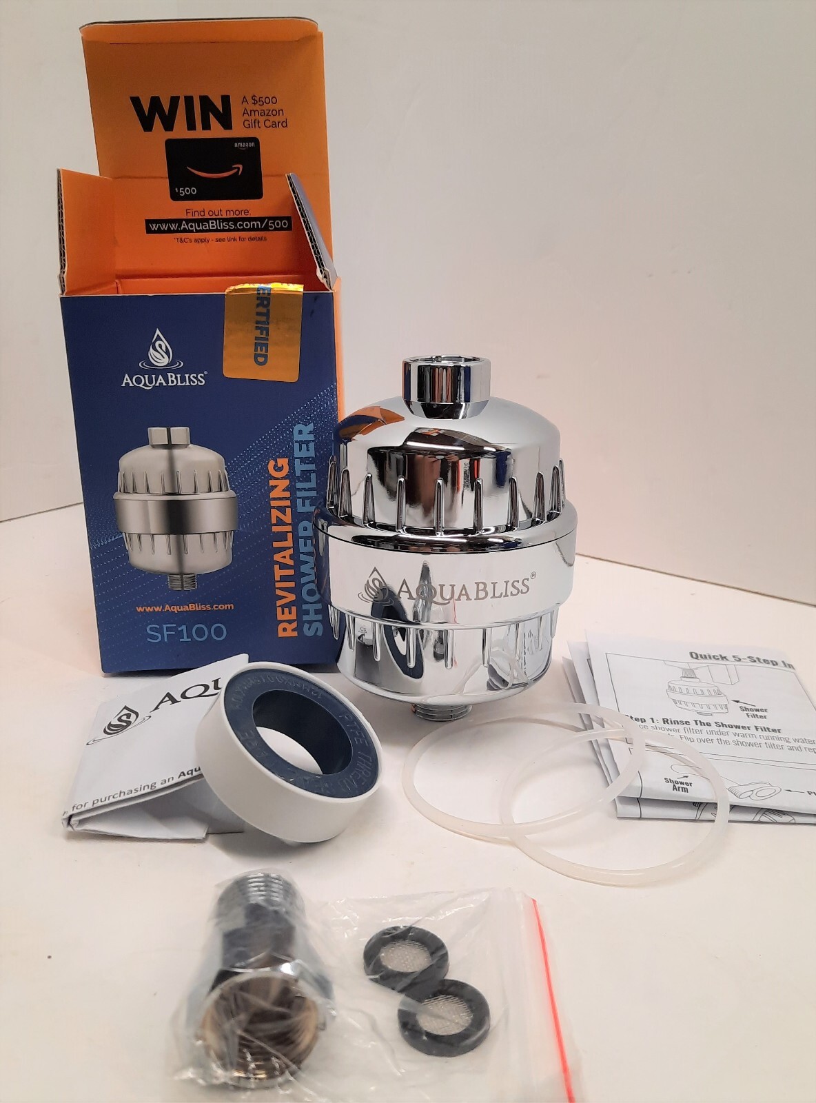 AquaBliss Multi-Stage Revitalizing Shower Filter SF100 High Water Output Chrome