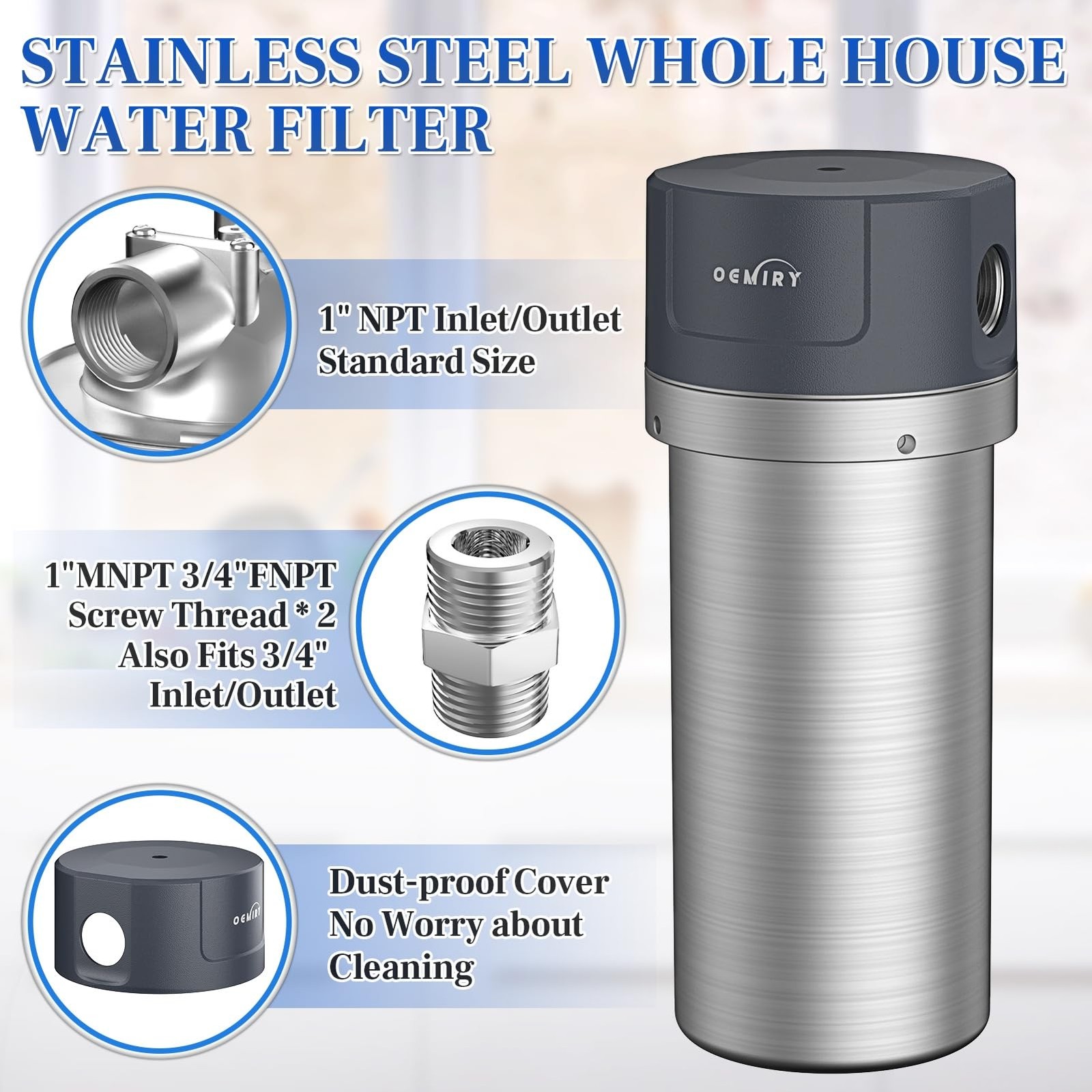 Cartridge for Whole House Water Filter OM-UF03, Lasts Up to 6 Months
