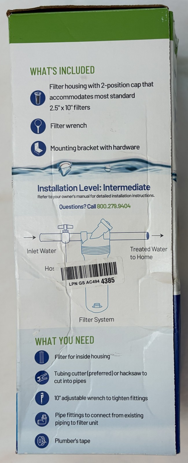 PentAir OmniFilter Valve-in-Head Standard Water Filtration System Parts Only