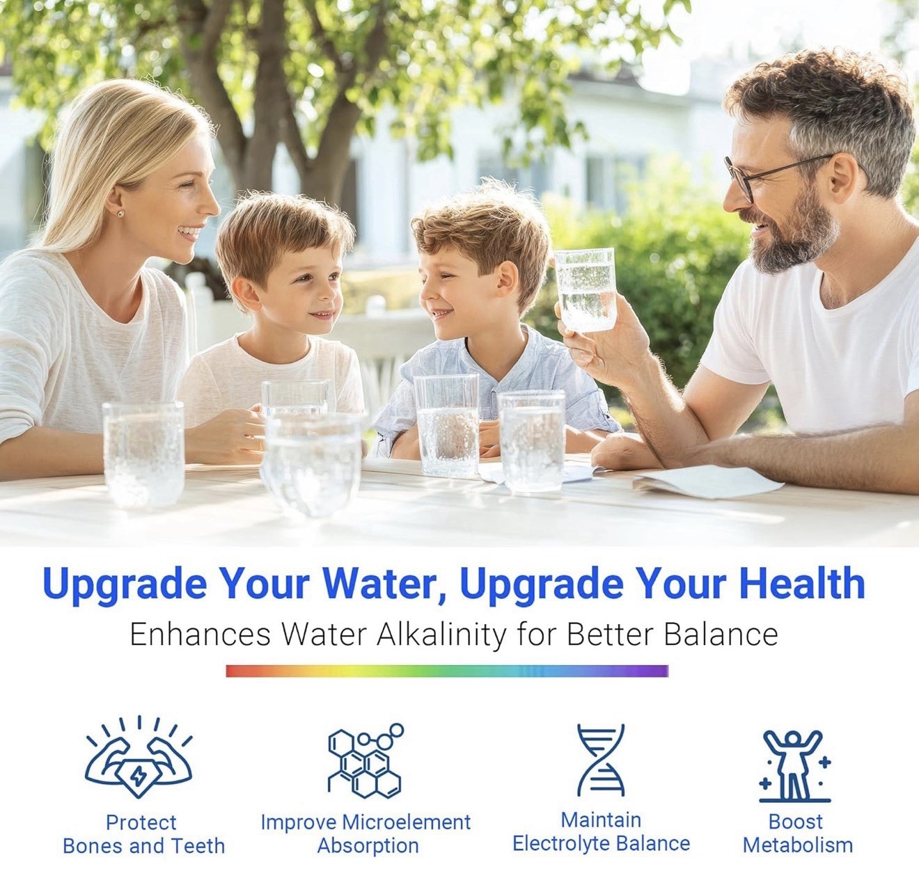LCF Alkaline Countertop Water Filter, Silver Ions Enhanced 6-Stage Stainless Ste