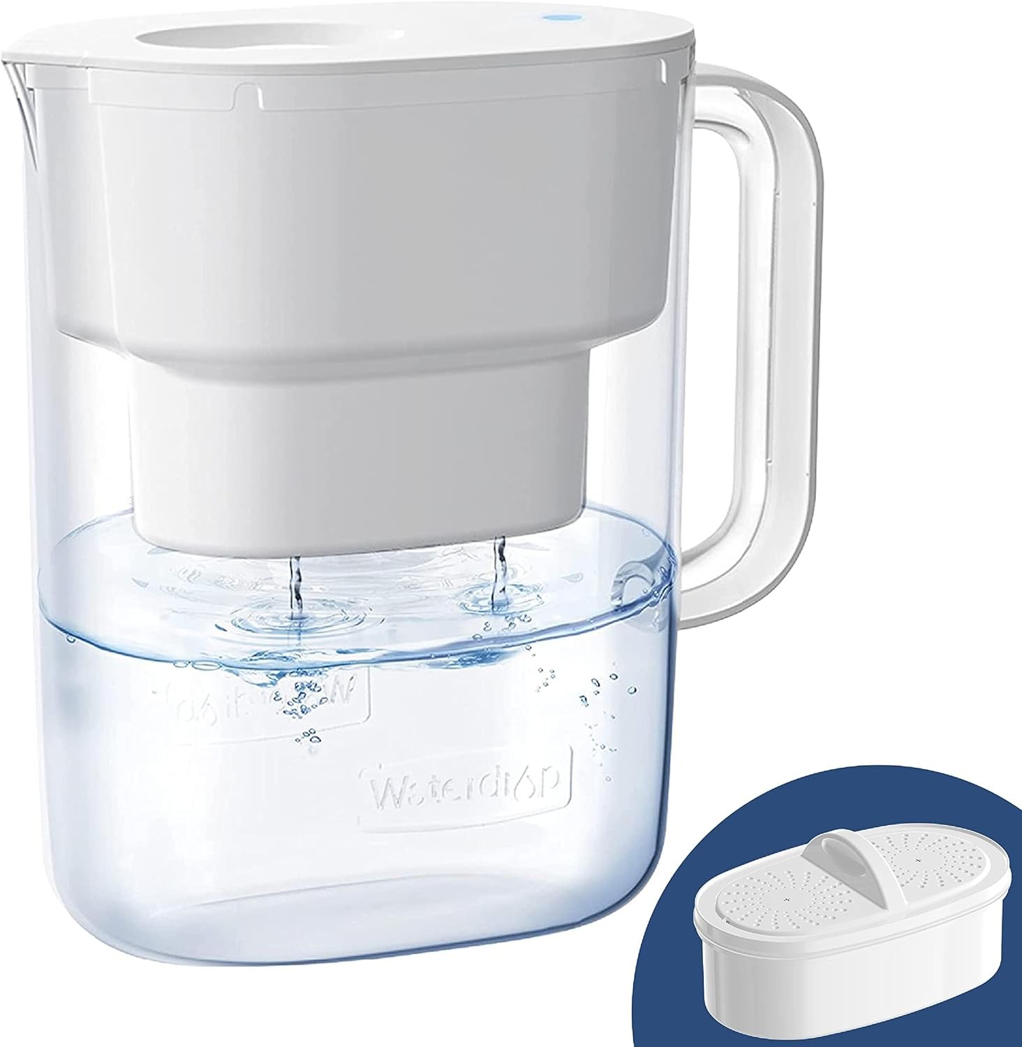 10-Cup Water Filter Pitcher NSF Certified 200-Gallon Reduces PFOA Chlorine White