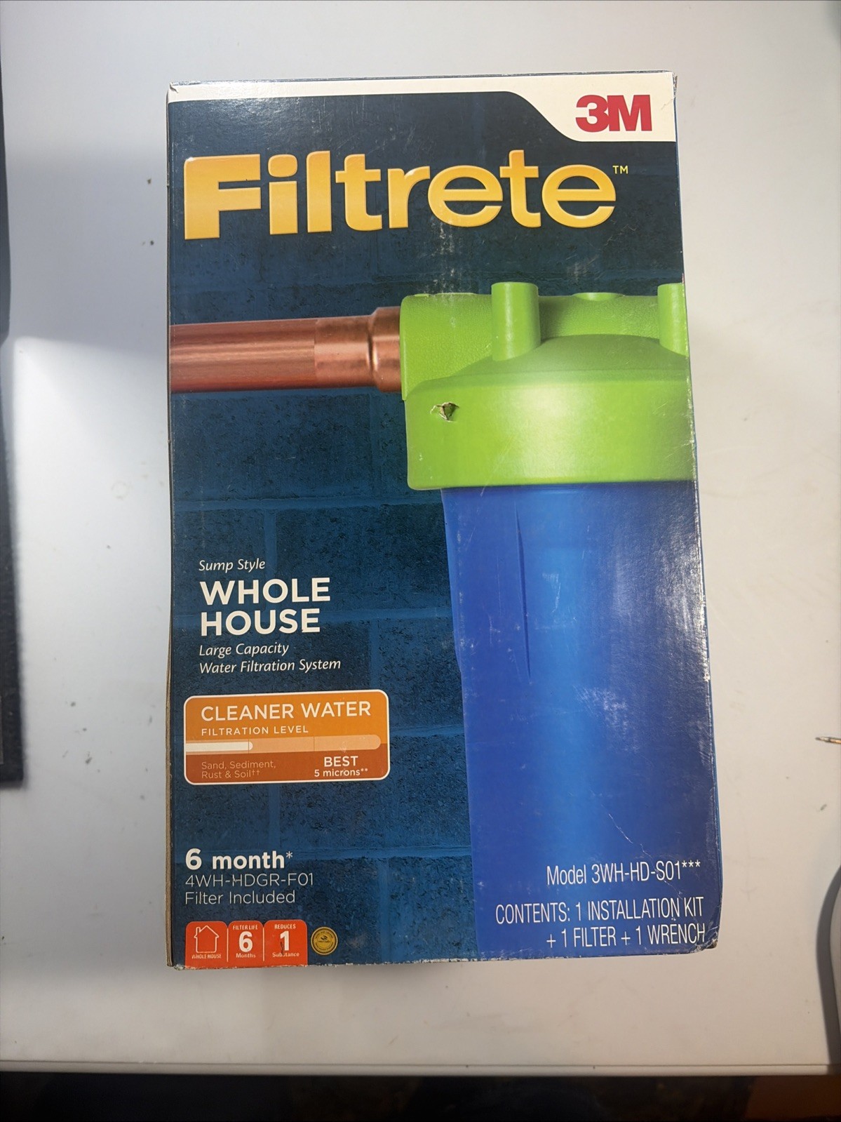 6 Month 3M Filtrete Standard Capacity Whole House System Sump Style 3WH-STD-S01
