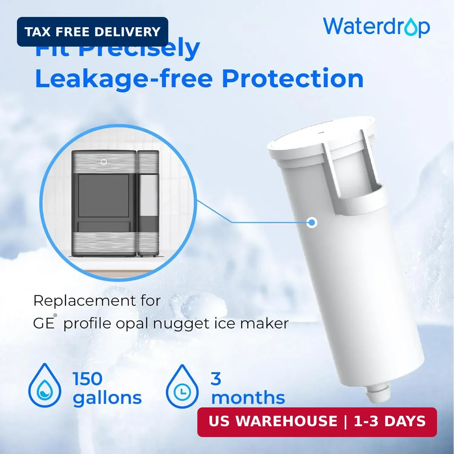 Waterdrop C33 Ice Maker Water Filter, Replacement for GE® Profile Opal 2.0 Nugge