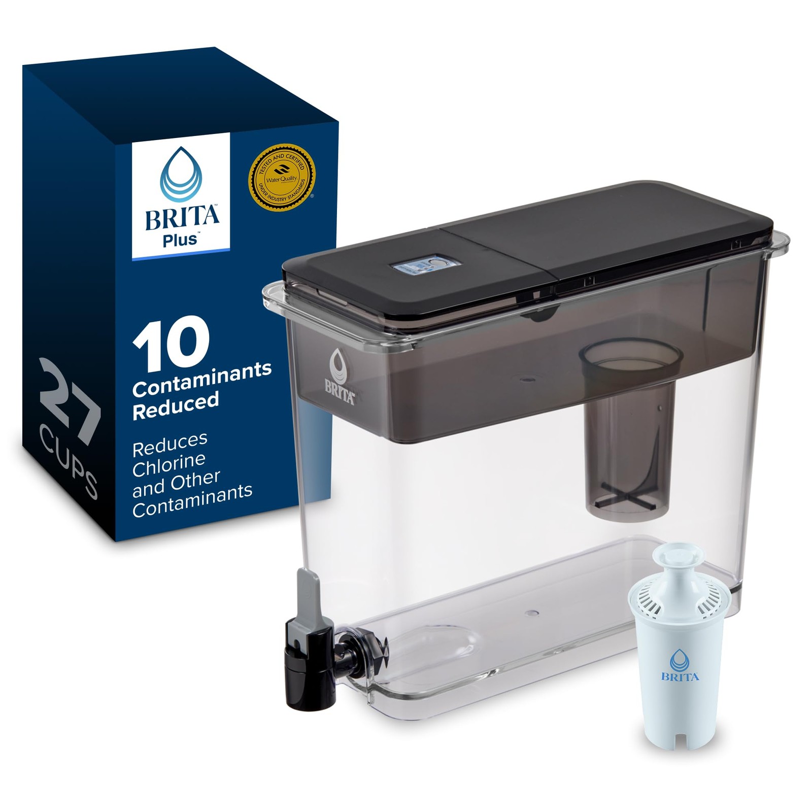 Brita UltraMax Large Water Dispenser with 1 (1 Filter), Black