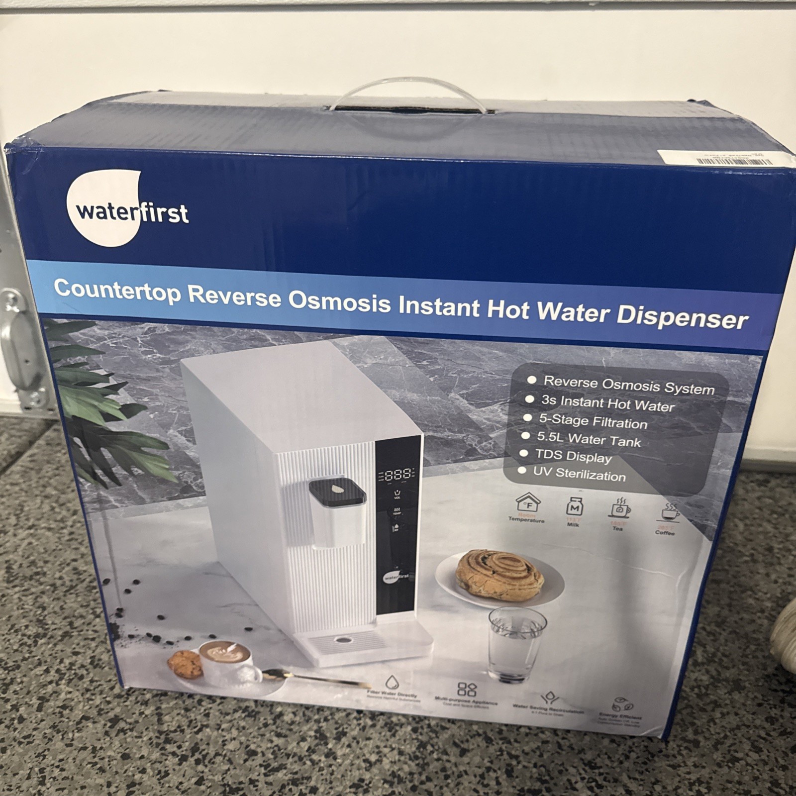 WaterFirst RO Countertop Reverse Osmosis Hot Water Dispenser 3S 5 Stage 5.5L S4