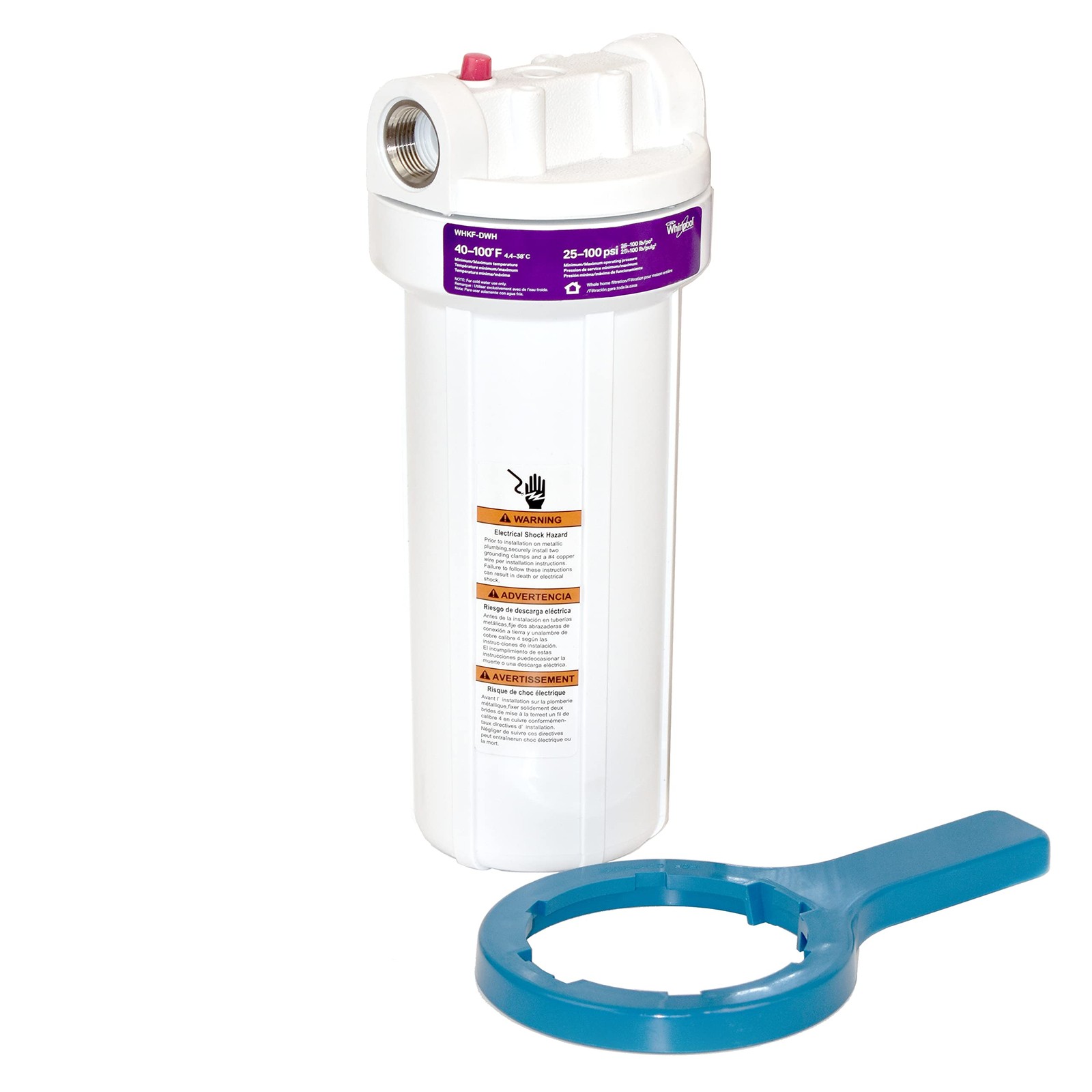 Whirlpool 10″ x 2.5″ Whole House Water Filter Housing, WHKFDWH, Stainless Ste…