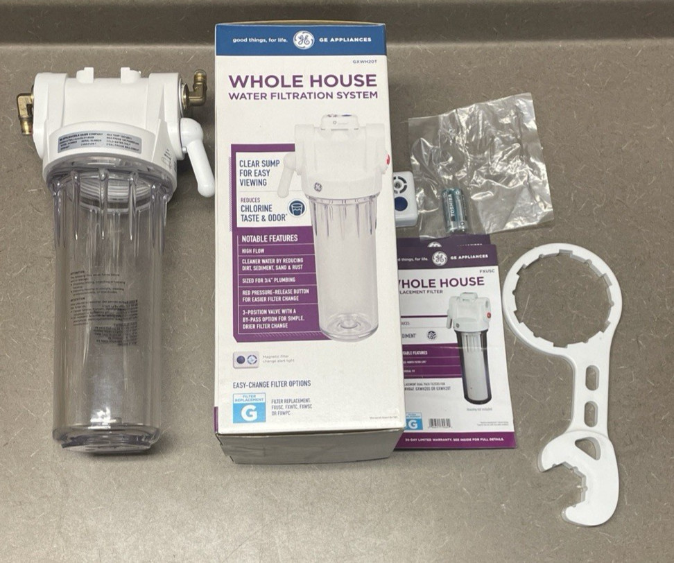 Used-GE High Flow Whole House Water Filtration. Filter Not Included