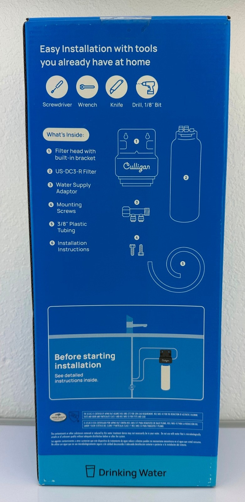 NEW Culligan US-DC3 Under Sink Water Filtration System