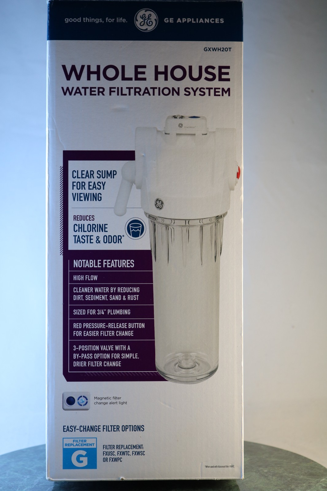 GE Whole House Water Filtration System GXWH20T Chlorine Sediment High Flow New